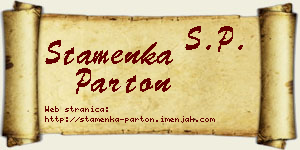 Stamenka Parton vizit kartica